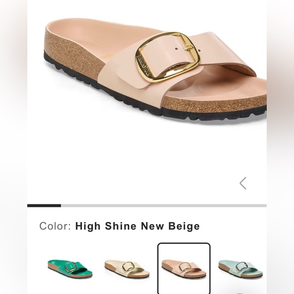 NEW Birkenstock Madrid Big Buckle Leather Size 41 In New Beige Gold - Picture 10 of 11